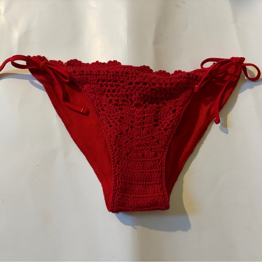Abercrombie and Fitch Red Crochet Bikini Bottom 
NWT